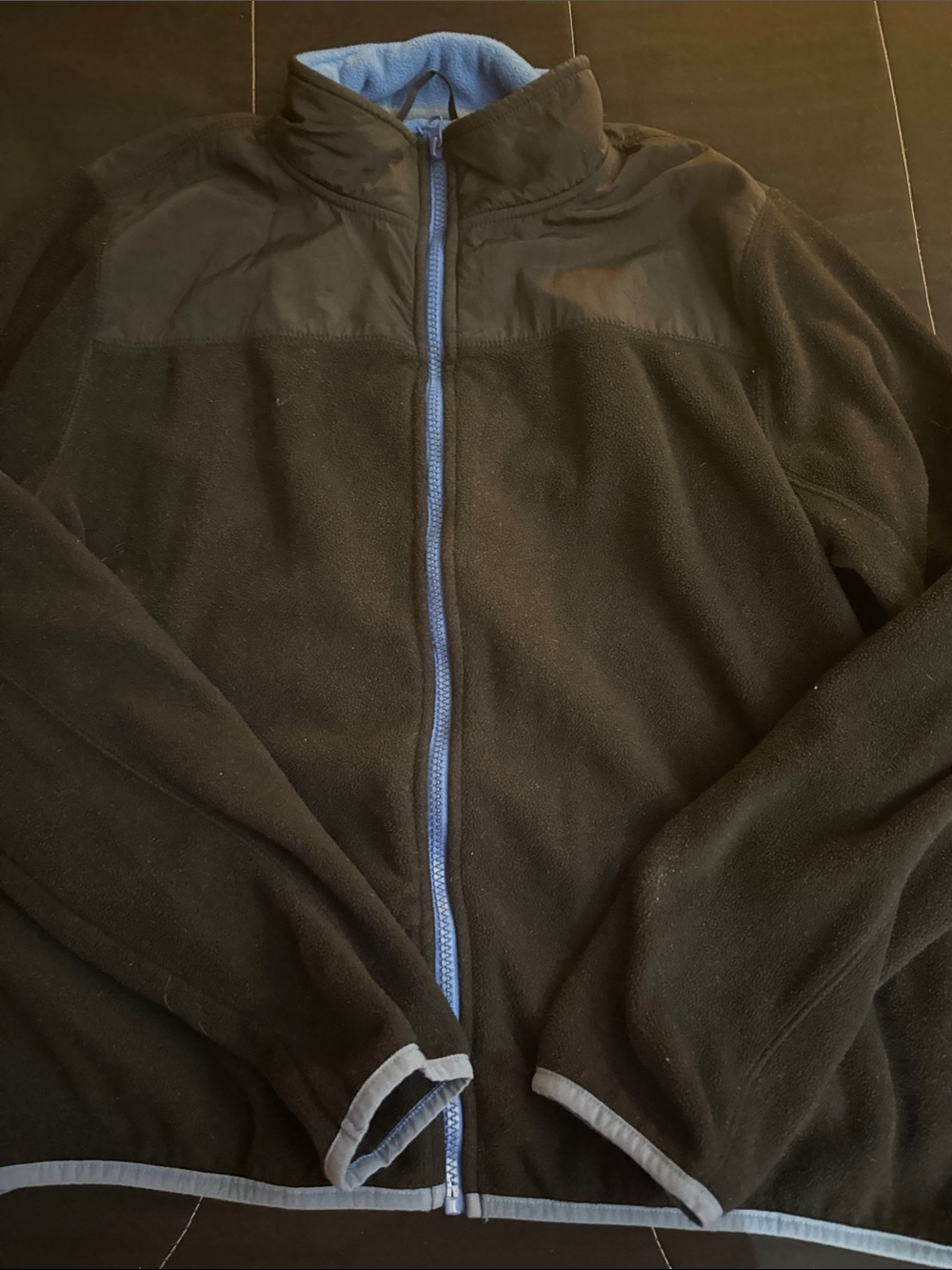 Aeropostale Black Fleece Jacket with Light Blue Trim
